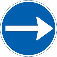 Vejskilt - D11.3 Påbudt kørselsretning 