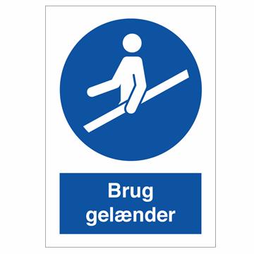 SKILT - Brug gelænder påbudt
