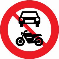 Vejskilt - Motorkøretøj forbudt C22.1