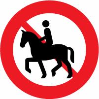 Vejskilt - C26.1 Ridning forbudt