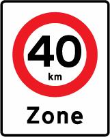 Vejskilt - E68.4 xx km i zone