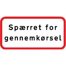 Undertavle - Spærret for gennemkørsel 