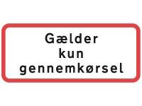 Undertavle - UC20.1 Gælder kun gennemkørsel 