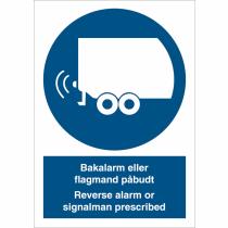 Bakalarm eller flagmand påbudt
