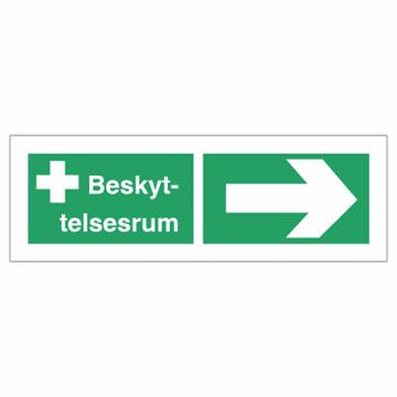 Beskyttelsesrum - pil til højre 