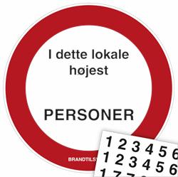 Højst antal personer i lokale 